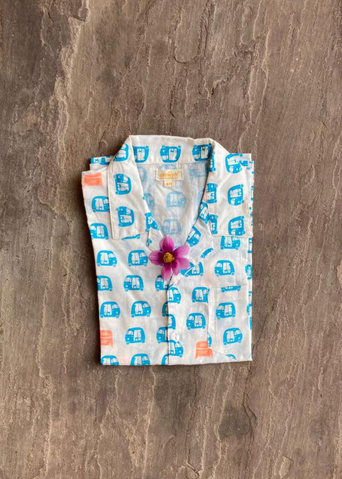 Boys Auto Printed Shirt Set